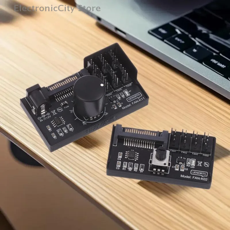 

PWM Fan Speed Controller SATA DC Power On 4Pin Fan Governor NAS Server Fan Speed Regulator 4-Way 6-Way PWM Fan HUB Control