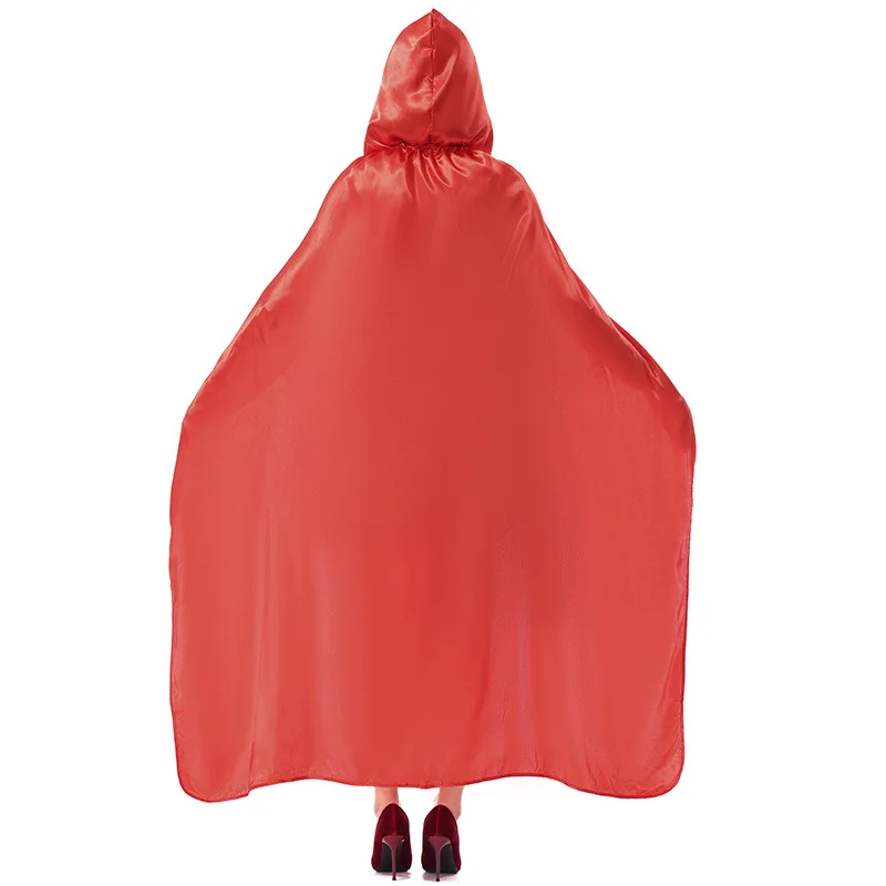 Adulto capa vermelha dr loween palco desempenho traje chapeuzinho vermelho princ saia longa roupas femininas étnicas