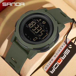 SANDA Top Brand Men Watches Sports Pedometer Calories 50M Waterproof LED Digital Watch Military Wristwatch Relogio Masculino