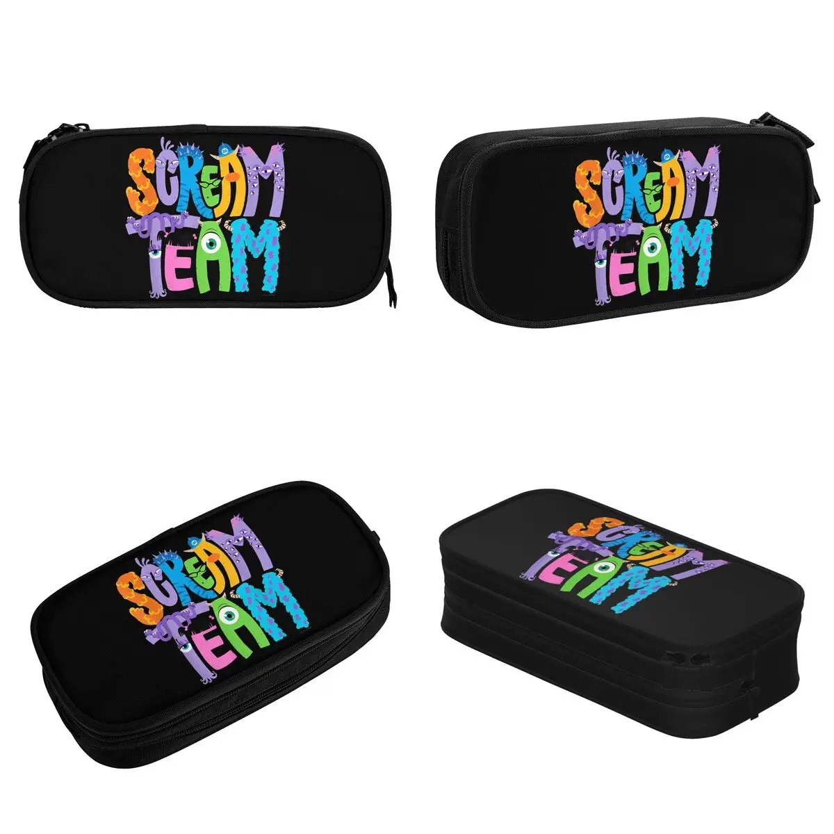 Monsters Inc. Scream Team Halloween Pencil Cases Funny Cartoon Pen Bag Girl Boy Large Storage Students School Gift Pencilcases