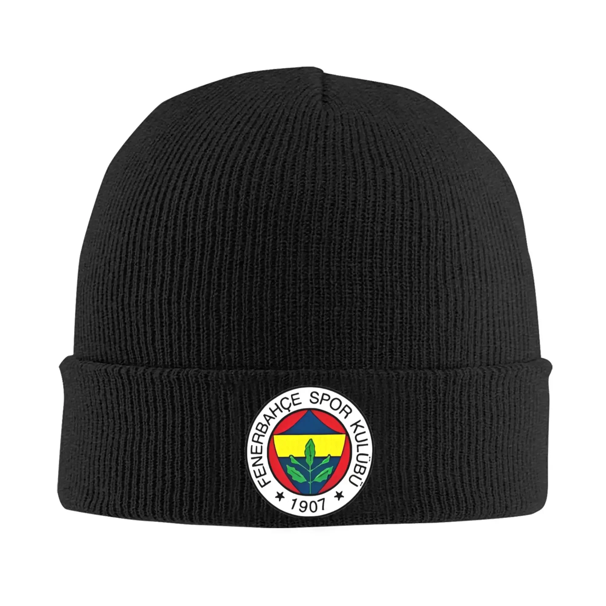 Fenerbahce Logo Beanie Mütze Gestrickte Totenkopfkappen Für Männer Frauen Winter Warme Motorhaube Strickmütze