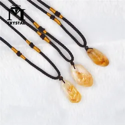 Natural Brazilian Crystal Citrine Ornamen Lemon Quartz Stone Healing Gemstone Divination Spiritual Meditation Ornament