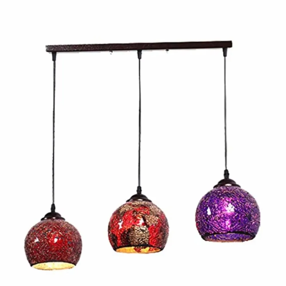 Earth lamp pendant light mosaic style lighting, colored glass pendant light