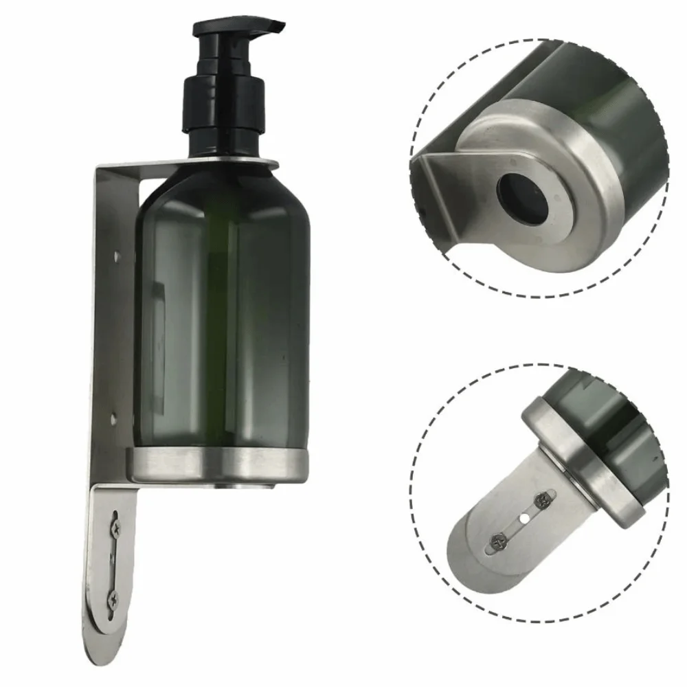 Dispensador de jabón recargable montado en la pared, de acero inoxidable, sin necesidad de perforar, dispensador de jabón Manual, botella con bomba de diseño dividido
