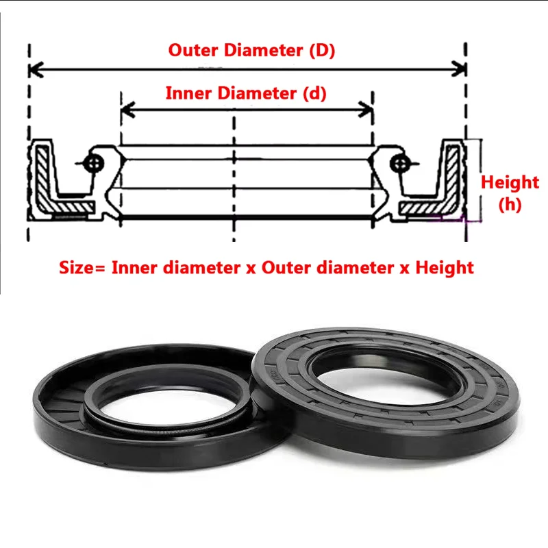 1Pcs ID 52/53/54/56/57/58/60mm Nitrile Rubber TC/FB/TG4 Skeleton Oil Seal OD 62-130mm Height 7-12mm NBR Double Lip Sealing Ring