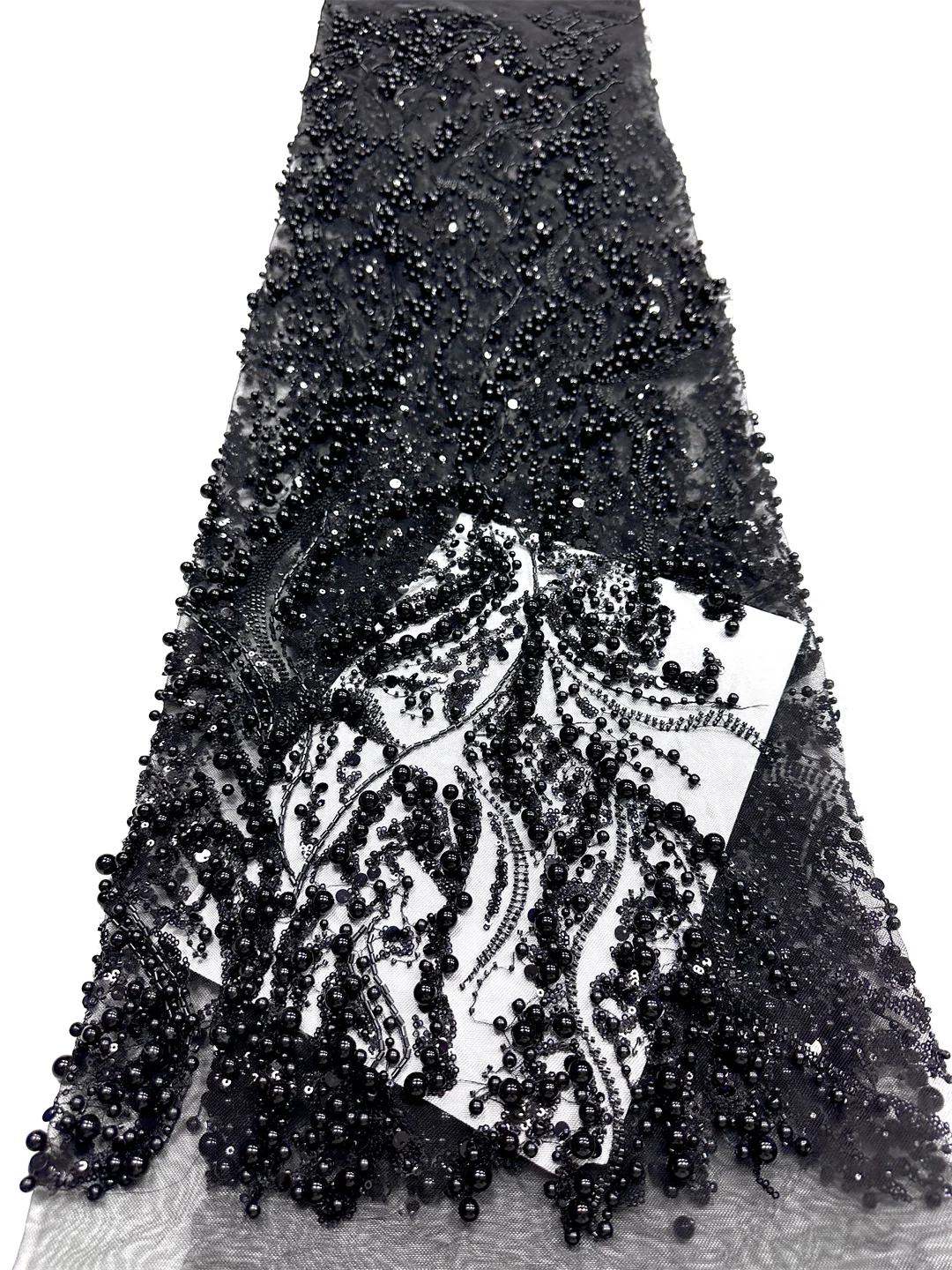 2026 French Sequins Lace Fabric 2026 African Heavy Beads Lace Fabric Luxury Tulle Laces For Bridal Evening Party Dress Sewing