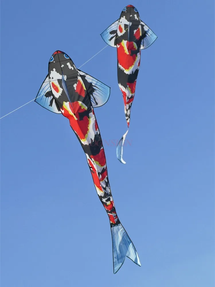 

New Koi Fish Kite Breeze Easy to Fly Adult Children's Modern String Kite Long Tail Goldfish Kite Wheel