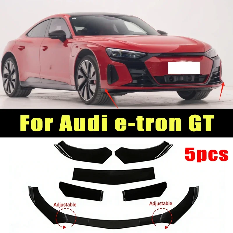 

5Pcs ABS Material Universal Car Front Bumper Separator Bumper Lip Body Kit Duck Lip Separator For Audi E-tron GT Accessories