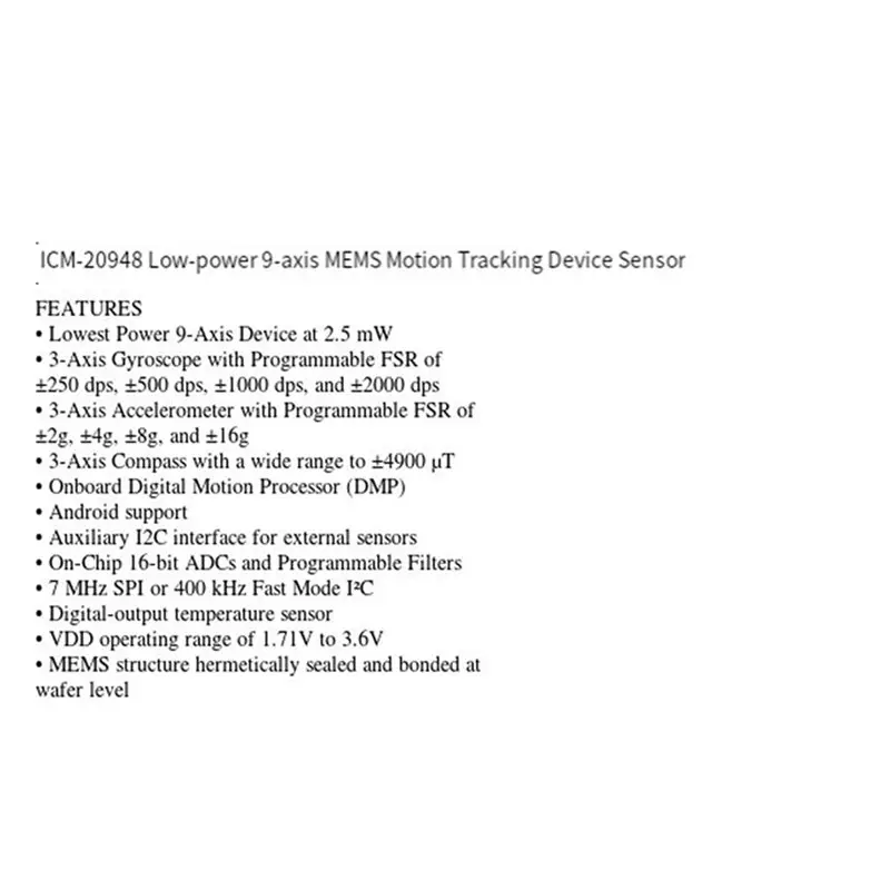 ABMF-2X ICM-20948 저전력 9축 MEMS 모션 트래킹 장치 센서