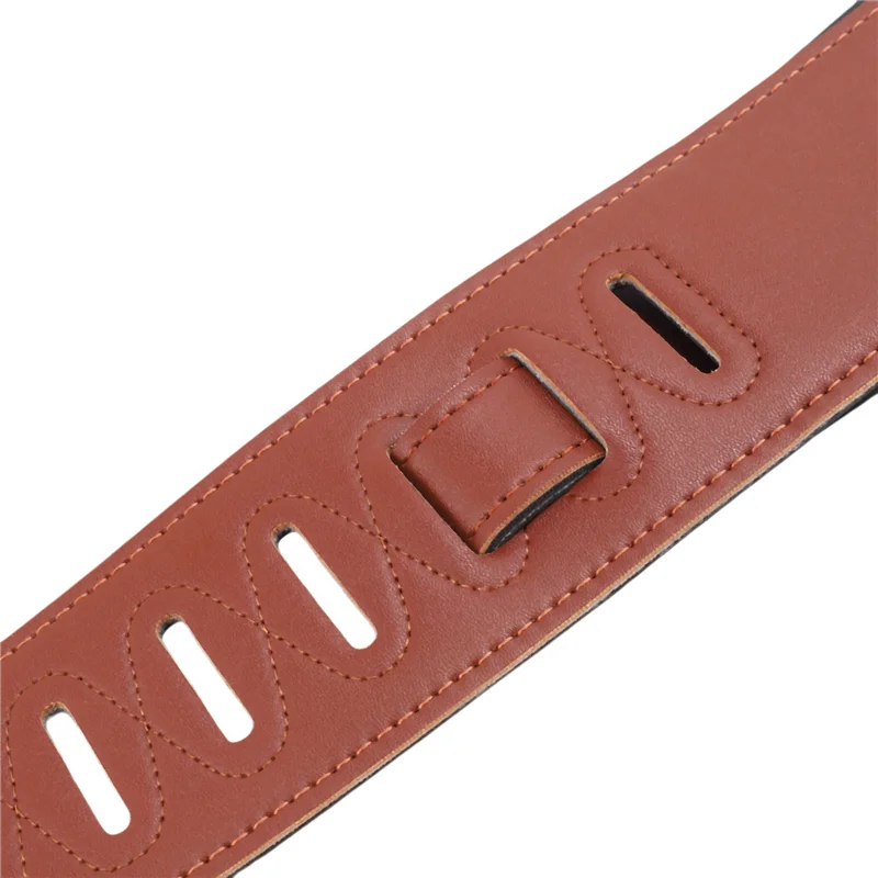 

Dropship-3X Leather Real Cowhide Guitar Strap For Electric Bass Guitar Adjustable Padded Browm Color