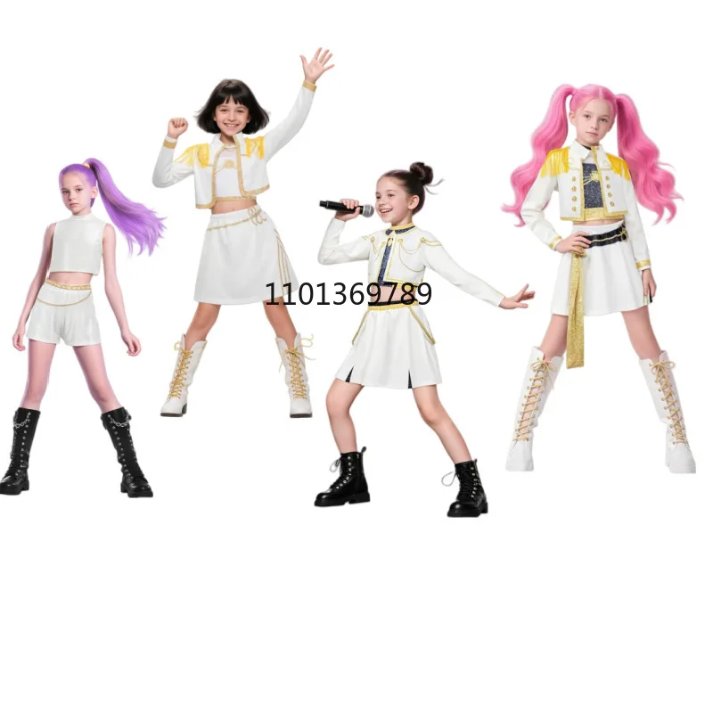 Disfraz de cazadores de demonios k-pop para niños, disfraz de Zoey Rumi Mira, disfraz de ídolo Virtual, película, Cosplay para niñas y niños, Carnaval de Halloween
