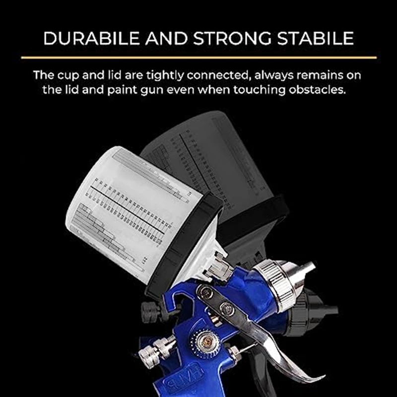 Paint Gun Cup Liner And Lid System As Shown 20Oz Kit 50 Lids 50 Liners 1 Hard Cup With Retaining Ring And 20 Cup Sealing Plugs