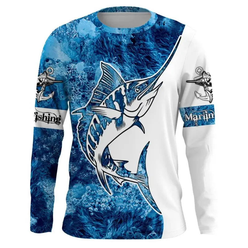 Fishing Shirts Men's T-Shirts Long Sleeve Mens Clothes Autumn Streetwear Crew Neck Pullovers Mens T Shirt Casual Men Clothing - Image 11