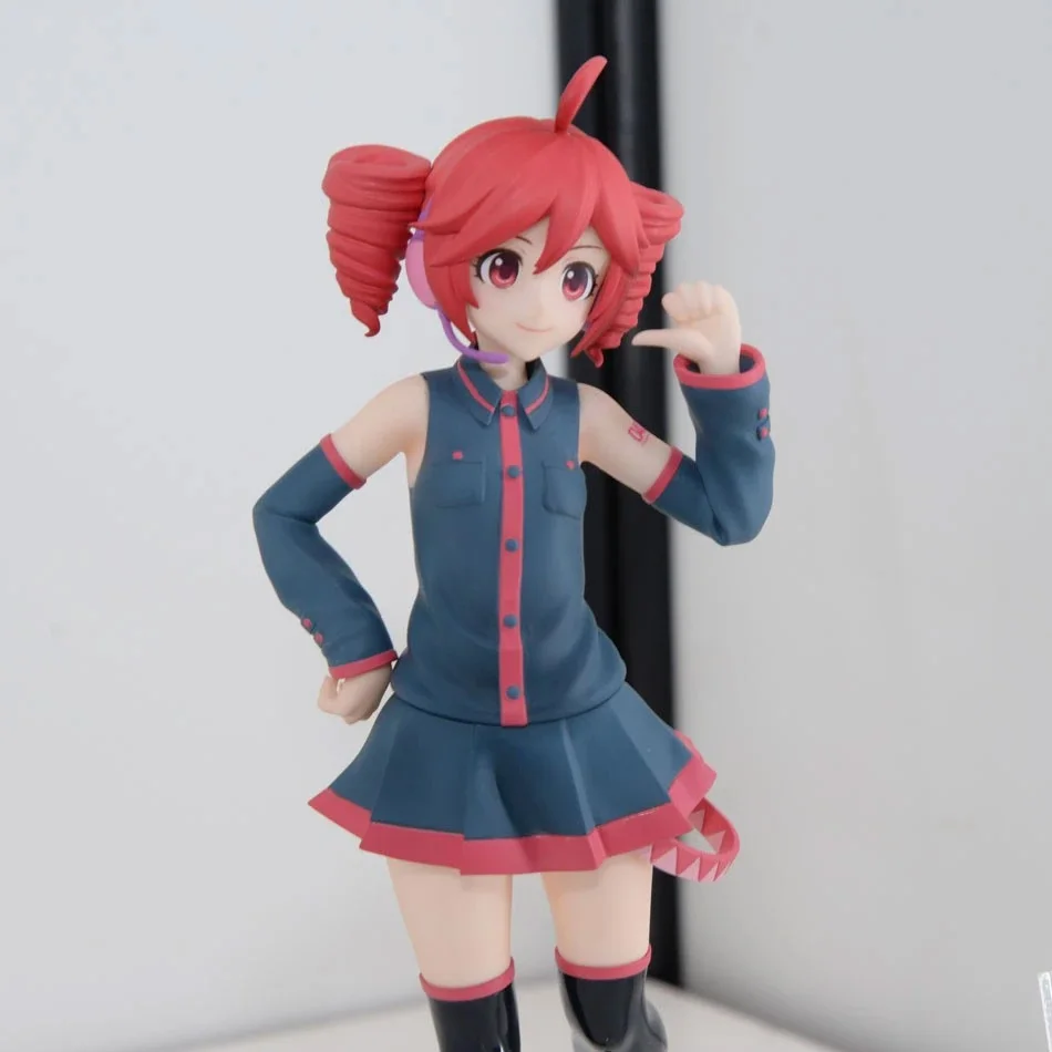 Kasane Teto Twin-Tail Anime Girl Figure PVC Collectible Dolls with Two Poses, Cute Character Statues for Desktop Deco