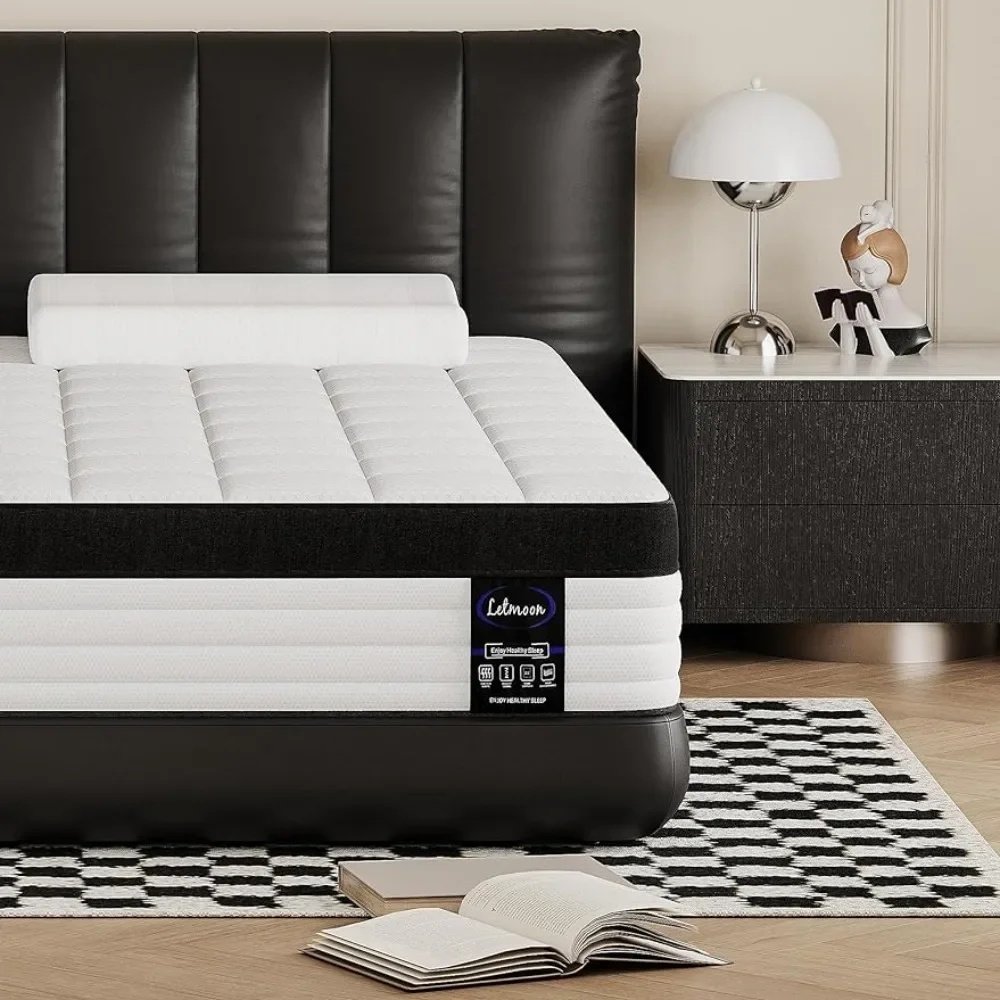 Pressure Relief Matress Medium Firm Mattress With Memory Foam and Pocket Springs Queen Mattress Full Size Bed in Box Futon Pad