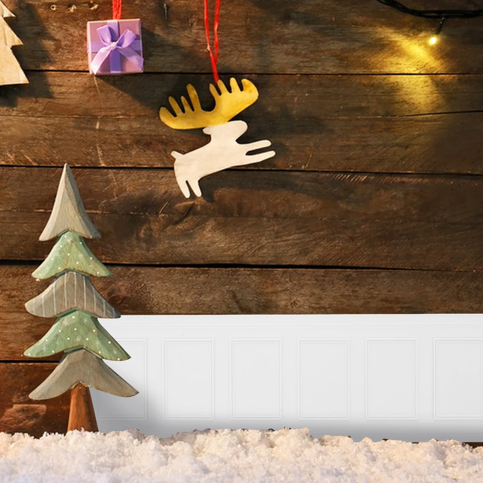 

Dollhouse Trim and Molding Self Adhesive Peel and Stick Wall Panels Baseboard Skirting for Miniature Houses Modern Micro Scenes