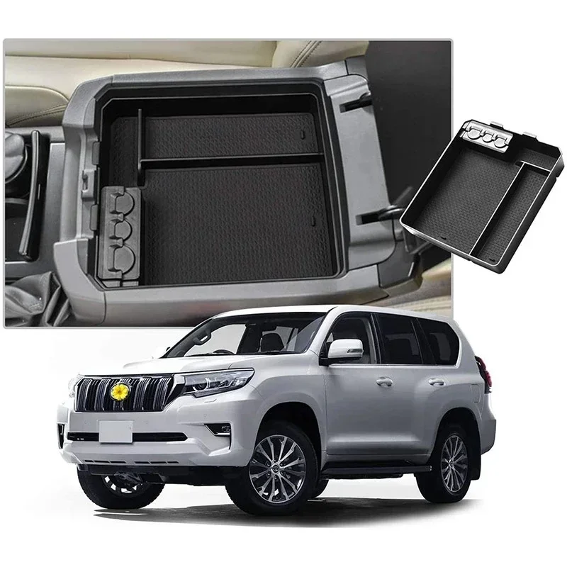 

Land Cruiser Prado J150 2010~2022 Car Central Armrest Storage Box Center Console Flocking Organizer Auto Accessories