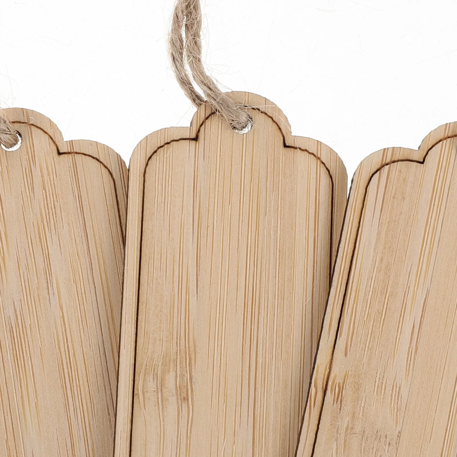 10Pcs Natural Wood Hanging Plant Tags Rectangle Garden Markers for Flower Pots Balcony Classroom Projects Weather Resistant
