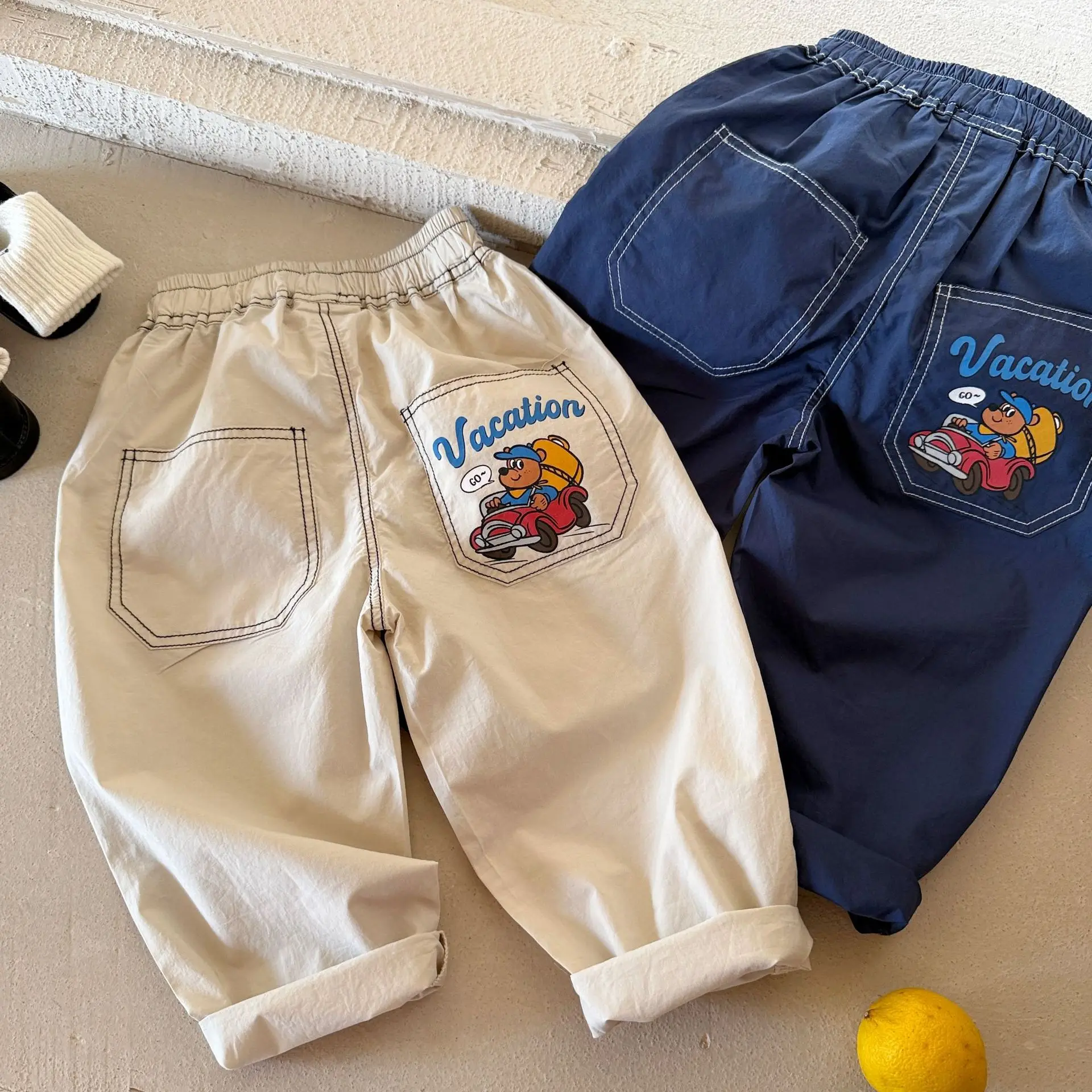 

2026 Summer New Children Loose Trousers Cotton Boys Cartoon Harem Pants Thin Girls Casual Pants Kids Mosquito Proof Pants
