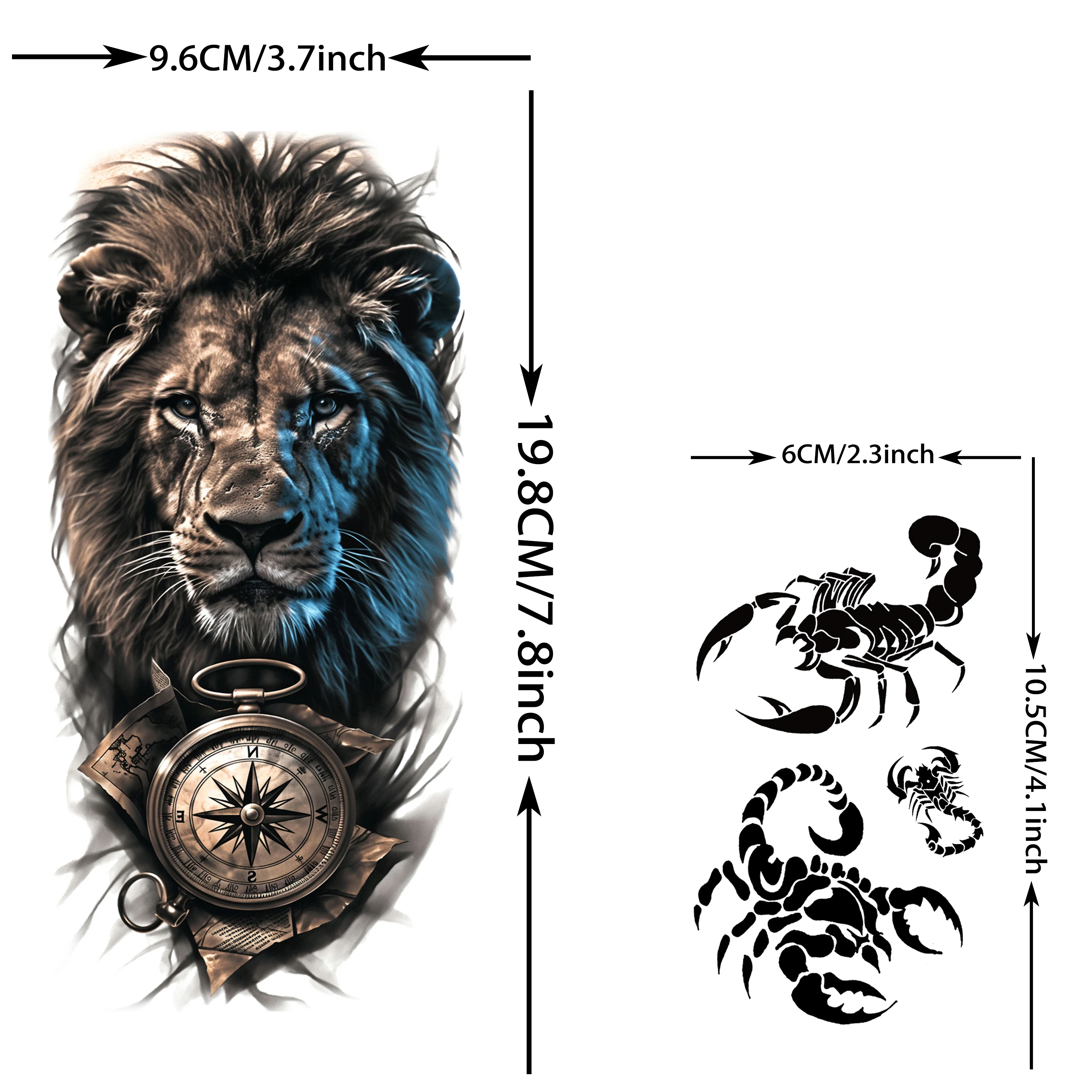 72 ورقة الإبداعية كول الأسد البومة الوشم المؤقت للرجال النساء مقاوم للماء واقعية النسر زيوس المحارب وهمية الوشم الذراع ملصق #4