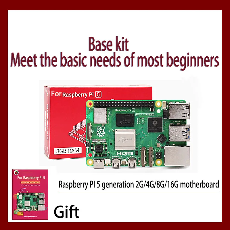 Official original Raspberry Pi5/4B 8GB 16GB 4GB 2GB Laptop MIni PC Computer,2.4GHz 64bit Quad-core Arm Cortex-A76,Bluetooth5.0,BLE Wireless  HDR