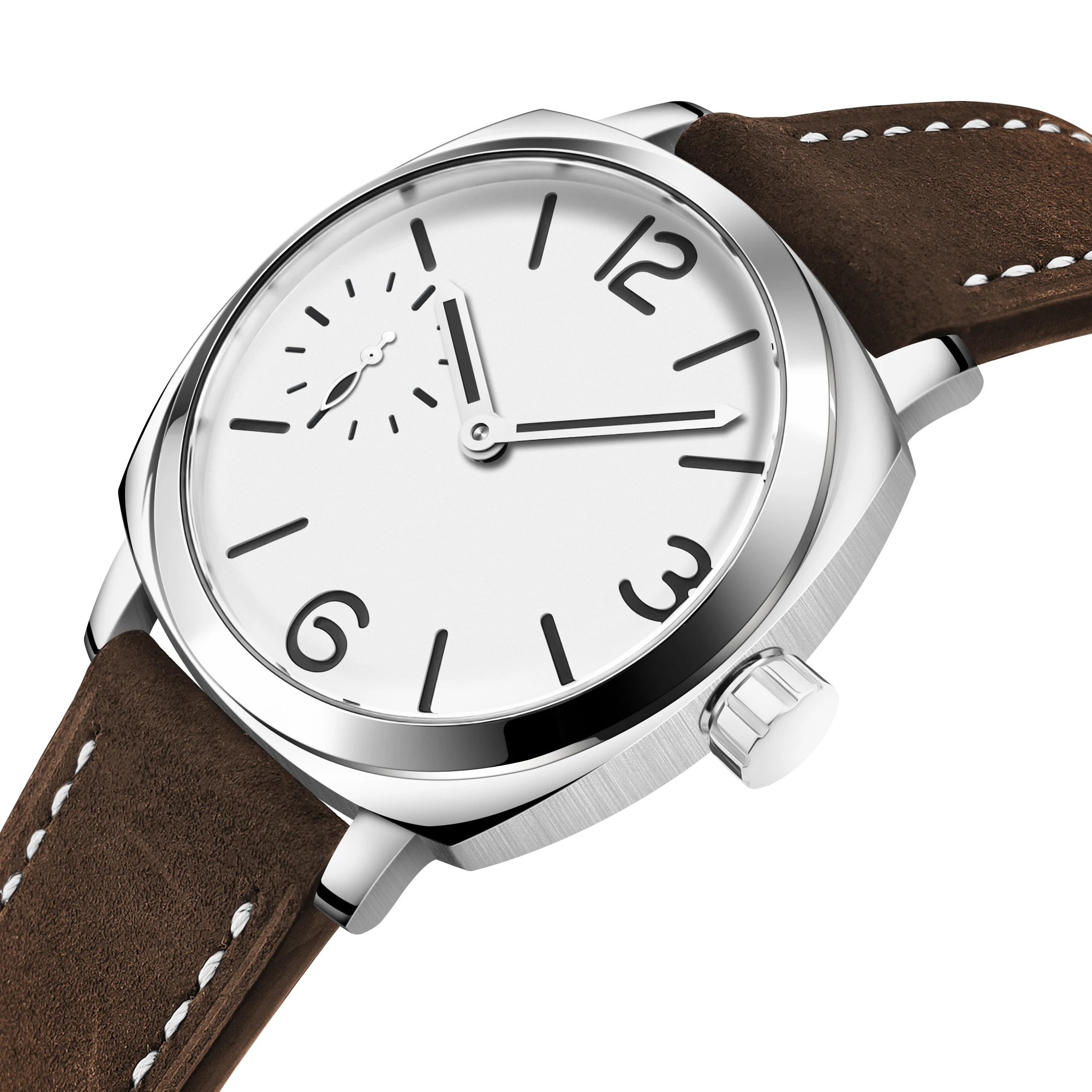 42mm Corgeut relógio elegante st3600 venda quente relógio mecânico manual masculino de cristal de safira