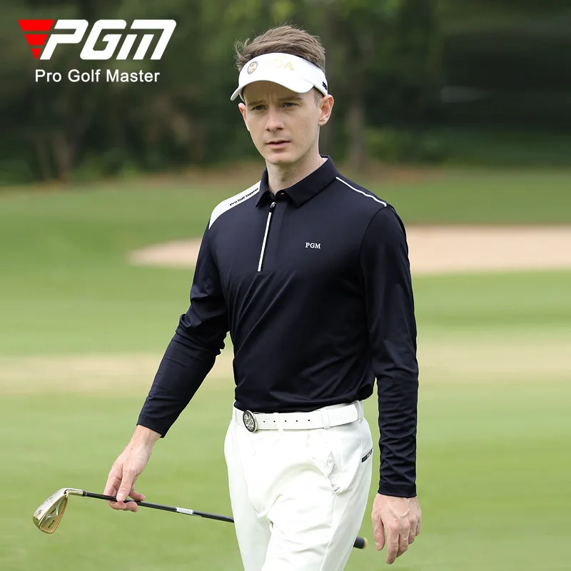 PGM Golf Men\'s Long Sleeved T-shirt Is Sweat Wicking Windproof and Warm Soft comfortable Golf Clothing Men YF492