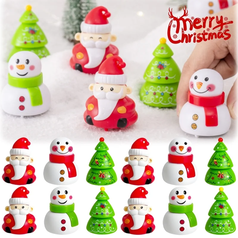 

Snowman Christmas Tree Pull Back Toy Car Creative Santa Reversal Vehicle Fun Party Gift For Kids Preschool Education Present