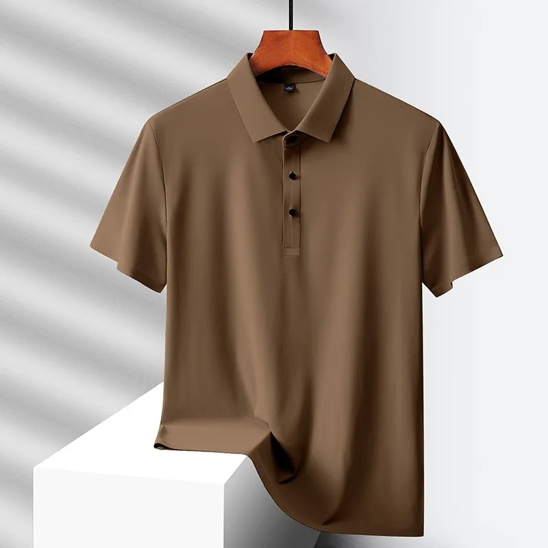 Camisa Polo Masculina Branca Casual de Manga Curta para Golfe 2025 Nova Coleção Verão Roupas de Alta Qualidade