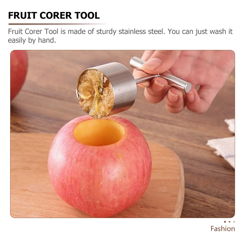 

4pcs Stainless Steel Fruit Corer Tool Pear Remover Vegetables Metal Pitting Kitchen Gadgets Easy Cleaning Sharp Blade Home Use