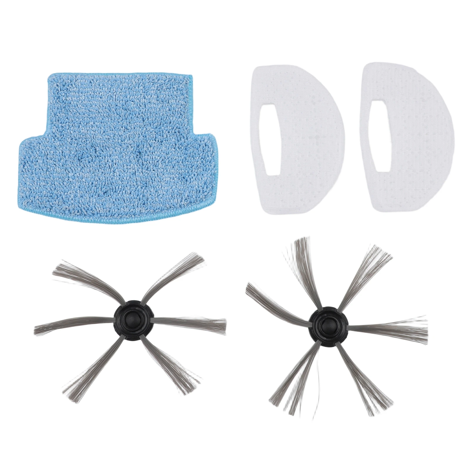 Kit de acessórios de substituição para aspirador robô WAP W100 W100C W90/W95 W96, inclui 1 filtro, 2 panos de esfregão e 2 escovas laterais