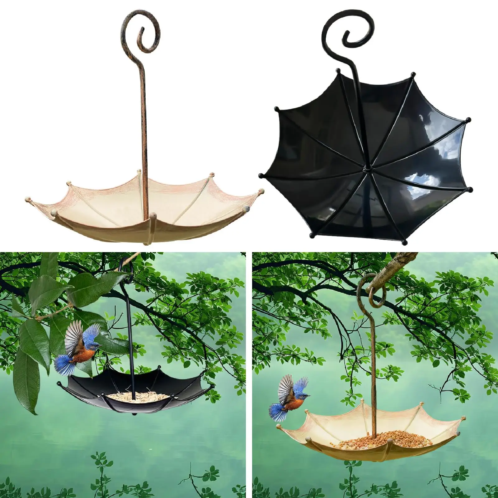 Umbrella Shaped Bird Feeder, Supplies, Creative, Versatile, Practical, Hanging Bird Feeder, Decoration for Courtyard, Outdoor