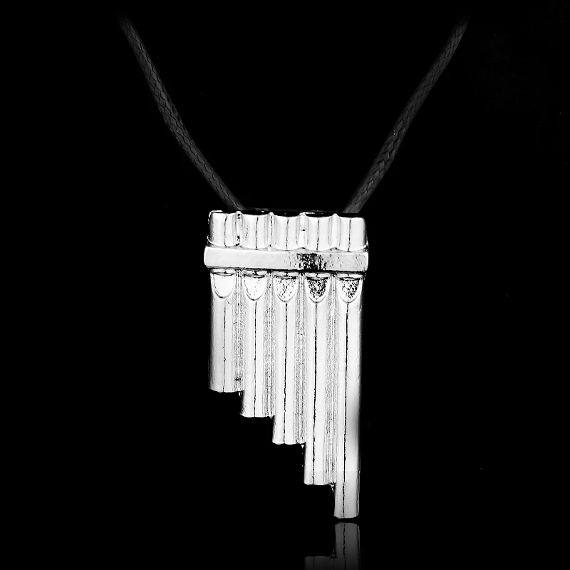

Silver Tone Peter Pan Inspired Pan Flute Pendant Necklace Magic Pipe Jewelry for Men And Women