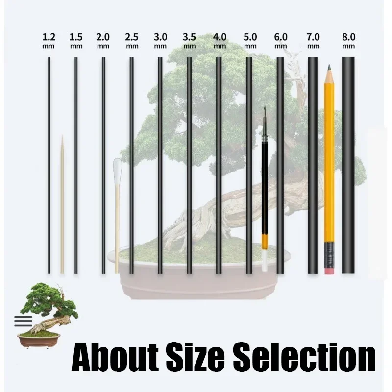 0.8mm 1.5mm 2.5mm 3.0mm 3.5mmx5meters Black Bonsai Wire Anodized Aluminum Bonsai Training Wire Garden DIY Tools for Plant Shapes