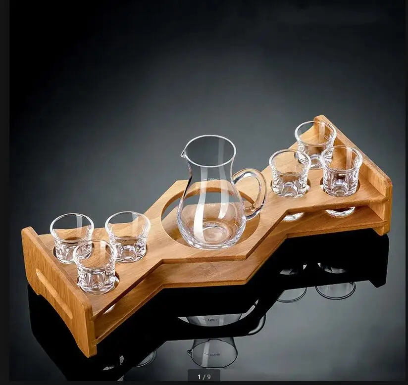 

15ml Wine Glass 100ml Hip Flask Drinkware Dispenser Set Combination Transparent Cup Exquisite Gift