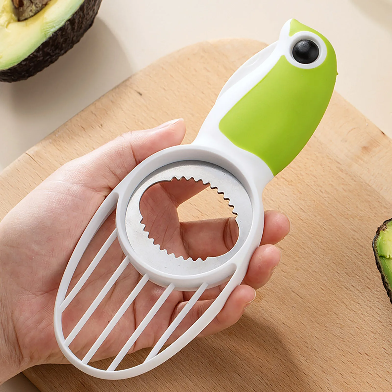 

3 In 1 Avocado Slicer Shea Corer Butter Fruit Peeler Cutter Pulp Separator Plastic Knife Kitchen Vegetable Tools Home Accessory