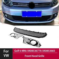 5K0853677A 5K0853665 Honeycomb Mesh Front Lower Hood Grille for VW Golf 6 MK6 Side Fog Lamp Light Cover Frame Exterior Parts
