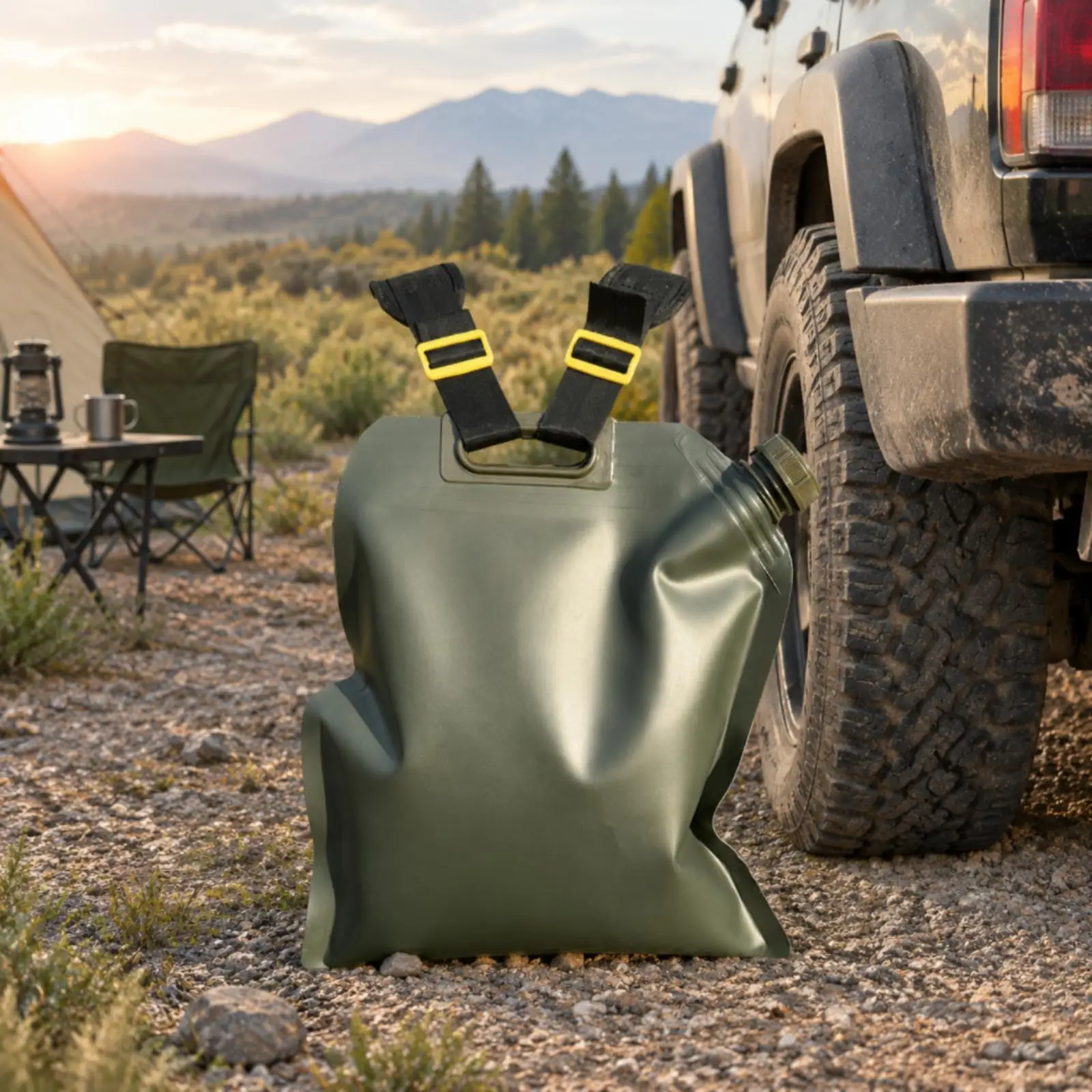 Flexible Rectangular Fuel Storage Sack with Screw Lid for Vehicle Trunk Outdoor Backup Supply