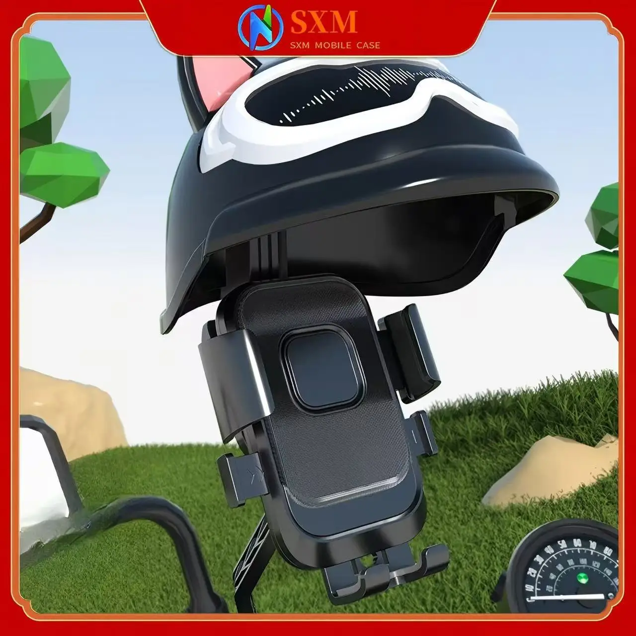 

Electric bike phone holder shockproof for delivery riders, cute navigation holder for bicycles, sunshade and rainproof