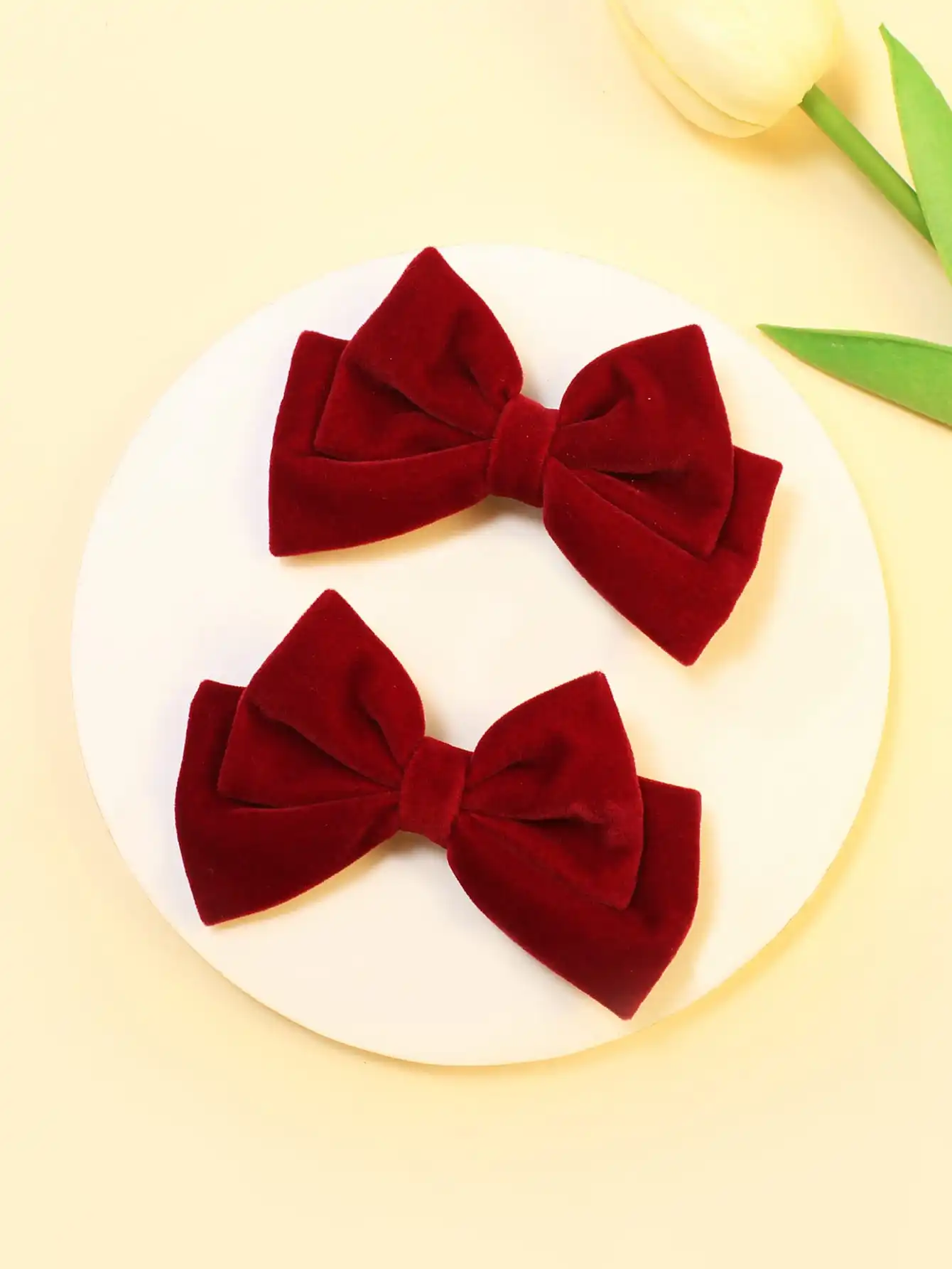 2pcs Toddler Girls Bow Decor Alligator Hair Clip