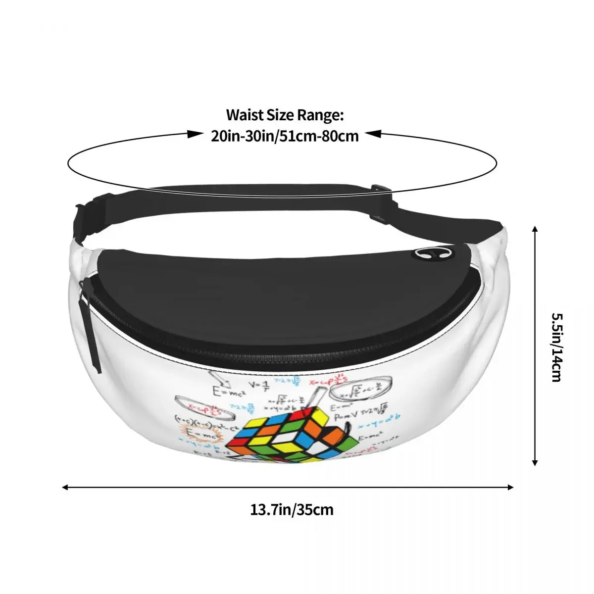 쿨 수학 루빅스 큐브 패니 팩, 남녀공용 크로스바디 웨이스트 백, 러닝 폰 머니 파우치