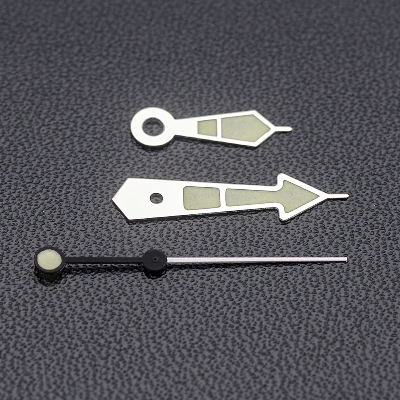HN35 Watch Hands C3 Green Night Glow For NH35 NH36 4R 7S Japanese Movement Silver Hands Replacement of Dial Components