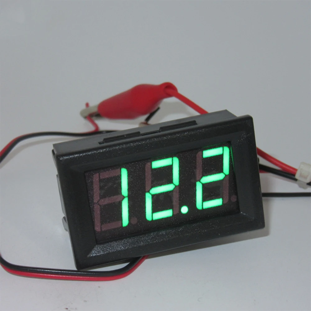 Voltmeter LED Digital 2 kawat 0.56 inci, kepala pengukur tegangan, LED Digital dengan perlindungan polaritas terbalik, aksesori alat taman rumah