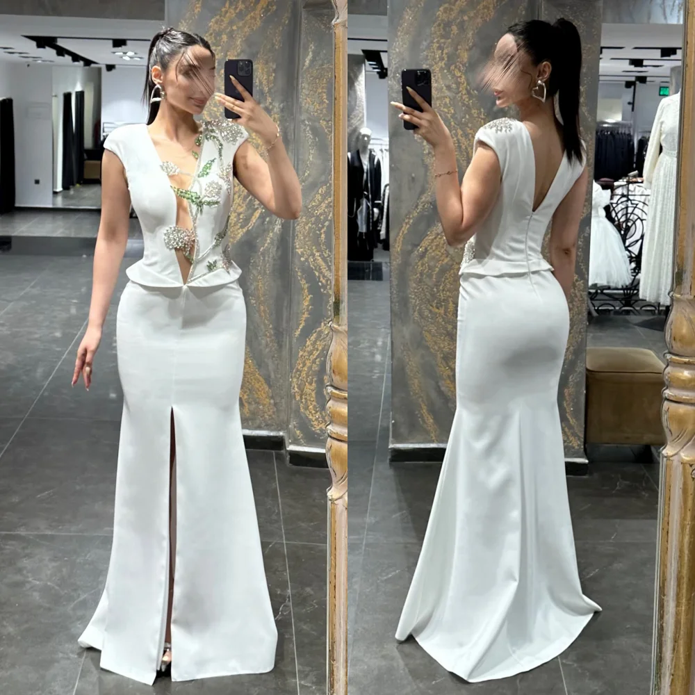 

Customized Jersey Rhinestone Pattern Trumpet Long Dresses Bespoke Occasion Women Luxury Evening Elegant Party Wedding Sparkle