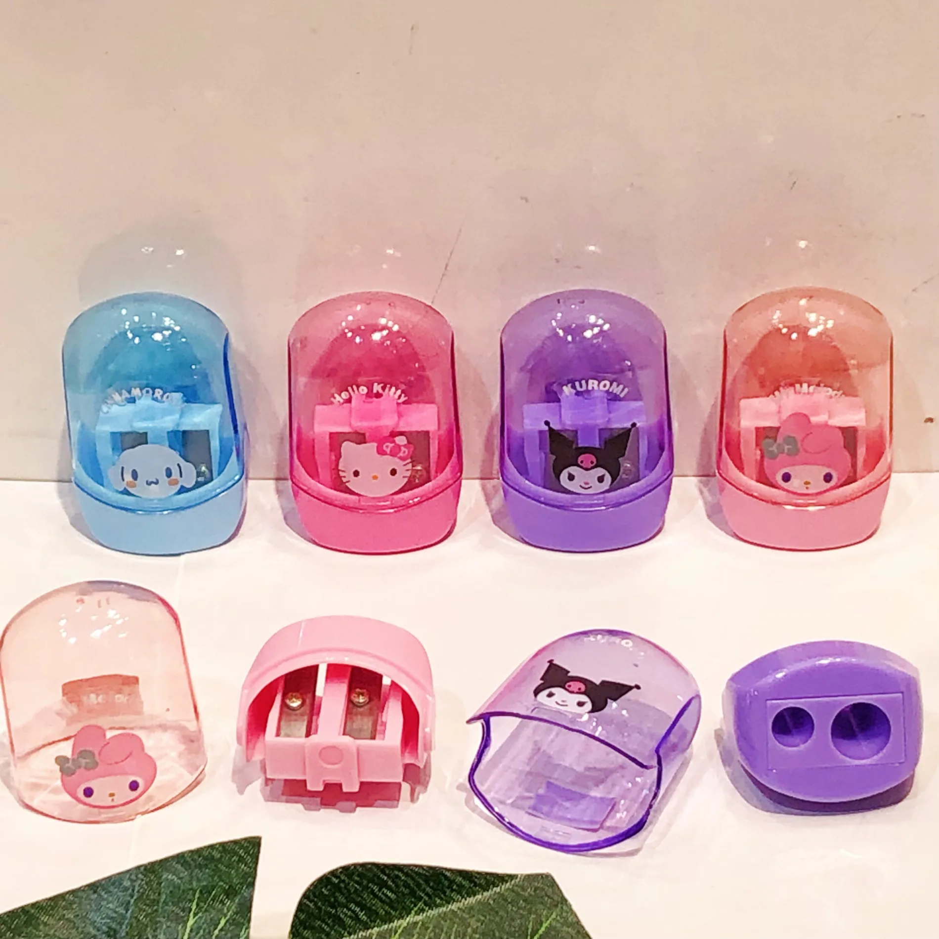 20pcs Sanrio Pencil Sharpeners Hello Kitty Kuromi Cinnamoroll Students Double Hole Pencil Sharpener Stationery School Supplies