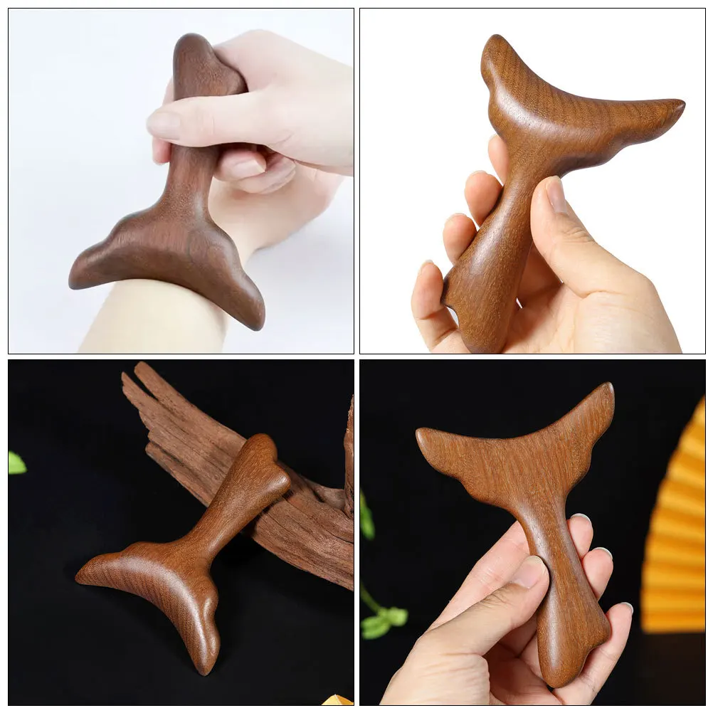 

Light Brown Wooden Mermaid Tail Gua Sha Facial Neck Massage Tool Smooth Polished Durable Body Scraping Board Scraping Stick
