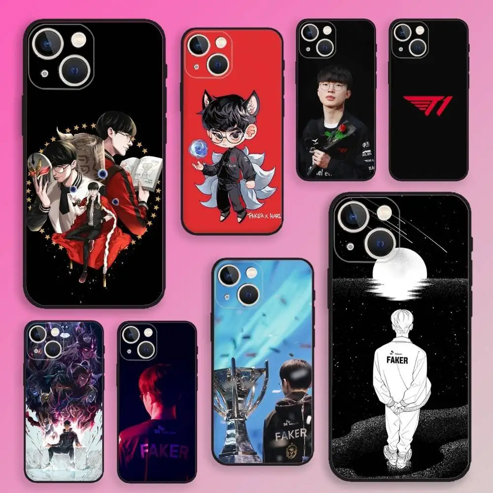 

Faker T1 L-Lols Phone Case For iPhone 16,15,14,13,12,11,Plus,Pro Max,XS,X,E,SE,Mini Soft Silicone Black Cover