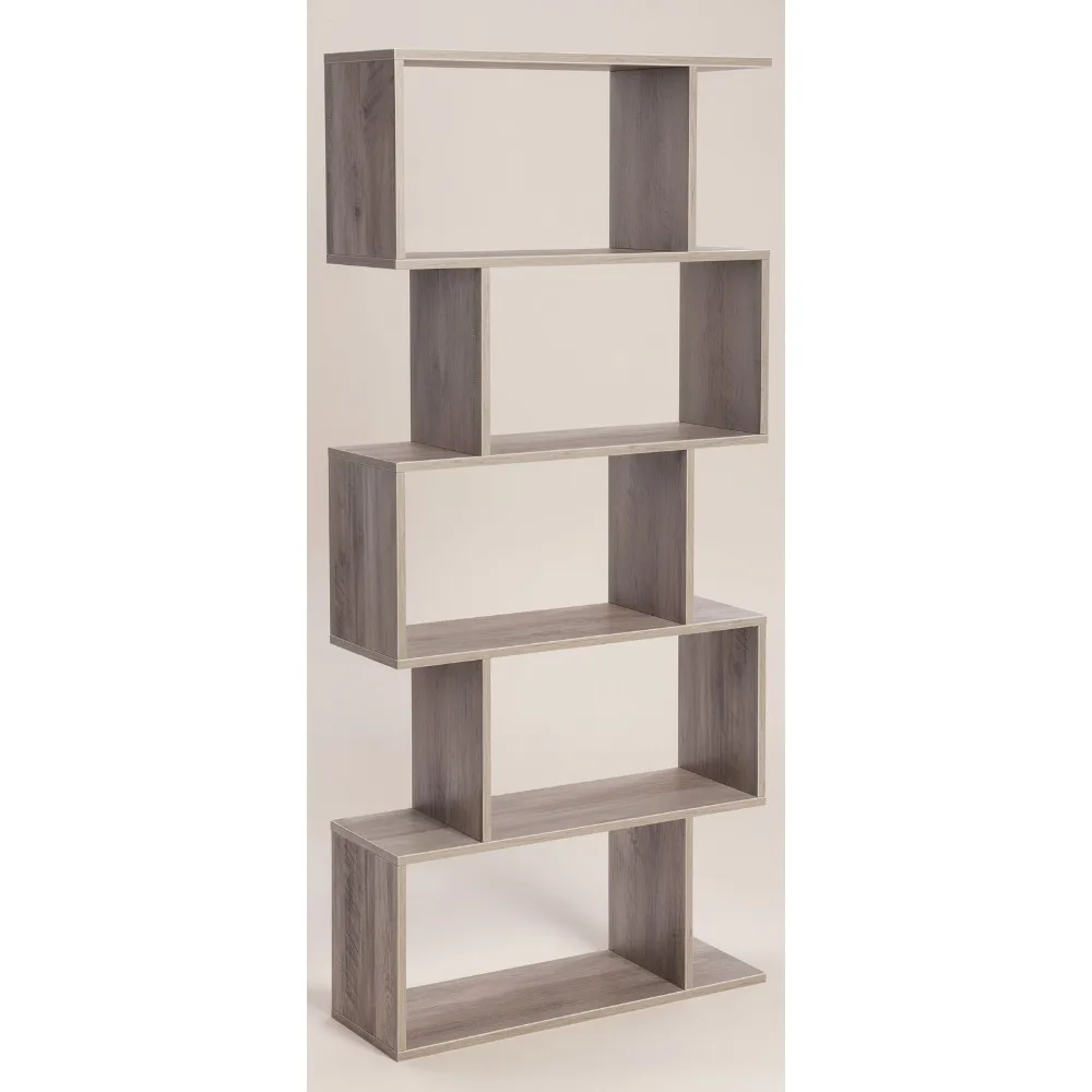 

5-Tier Wooden Bookshelf Display Shelf Room Divider Freestanding Storage Shelving for Home Office Decor