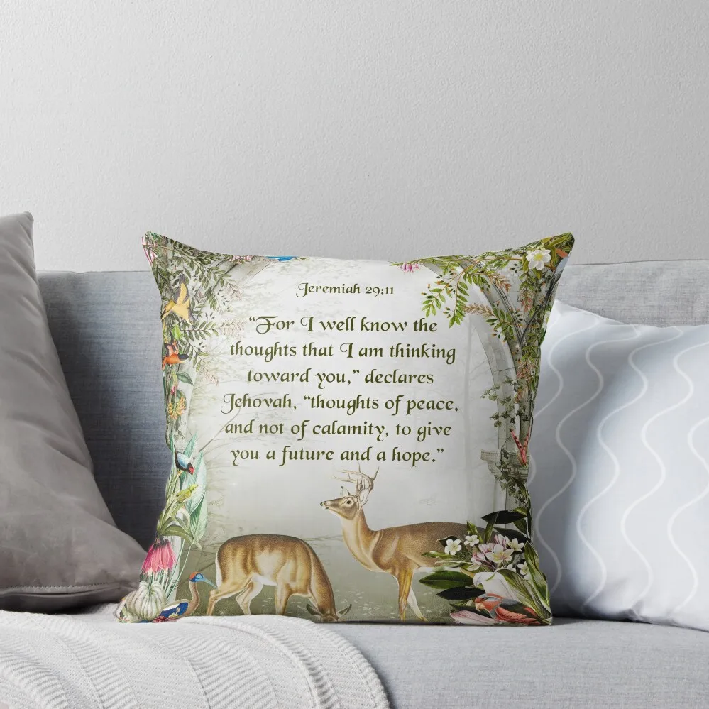 

Jeremiah 29:11 (Paradise) Throw Pillow Cushion Cover Luxury bed pillows Pillow Decor Couch Pillows pillow