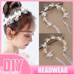 Pretty Bridal Headband Imitated Pearl Hair Headdress Flower Wreath Girls Bride Garland Head Hoop Wedding Headbands Hair Jewelry